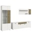 Wohnwand >Prisma< (3-teilig) in Weiß / goldfarbig - 305x195x37cm (BxHxT)