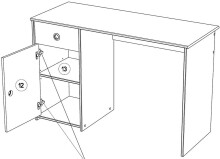 Jugendzimmer-Set >Smoozy 37< (3-teilig) Kleiderschrank, Schreibtisch, Bett, in Kiefer Weiß Dekor