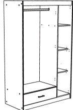 Jugendzimmer-Set >Most 72< Stauraumbett, Kleiderschrank, in Akazie Dekor / Weiß