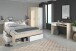 Jugendzimmer-Set >Most 73< (3-teilig) Bett, Kleiderschrank, Schreibtisch, Akazie Dekor / Weiß