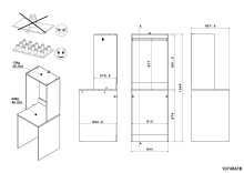Mehrzweckschrank-Set >Laundry 4< in Jackson Eiche Dekor / Weiß