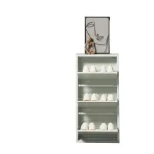 Schuhkipper >Bert< 3 Klappen, 6 paar Schuhe, weiß, Metall - 51x104x16cm (BxHxT)
