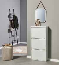 Schuhkipper >Bert< 3 Klappen, 6 paar Schuhe, weiß, Metall - 51x104x16cm (BxHxT)