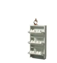 Schuhkipper >Bert< 3 Klappen, 6 paar Schuhe, weiß, Metall - 51x104x16cm (BxHxT)