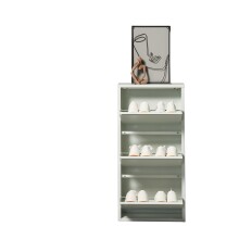 Schuhkipper >Bert< 3 Klappen, 6 paar Schuhe, weiß, Metall - 51x104x16cm (BxHxT)