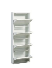 Schuhkipper >Bert< 4 Klappen, 8 paar Schuhe, weiß, Metall - 51x137x16cm (BxHxT)