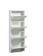 Schuhkipper >Bert< 4 Klappen, 8 paar Schuhe, weiß, Metall - 51x137x16cm (BxHxT)