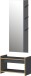Garderobe >1205< (2-teilig) Bank + Paneel, Graphit / Eiche Dekor - 73x188x37cm (BxHxT)