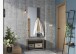 Garderobe >1205< (2-teilig) Bank + Paneel, Graphit / Eiche Dekor - 73x188x37cm (BxHxT)