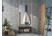 Garderobe >1205< (2-teilig) Bank + Paneel, Graphit / Eiche Dekor - 73x188x37cm (BxHxT)