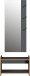 Garderobe >1205< (2-teilig) Bank + Paneel, Graphit / Eiche Dekor - 73x188x37cm (BxHxT)