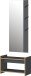 Garderobe >1205< (2-teilig) Bank + Paneel, Graphit / Eiche Dekor - 73x188x37cm (BxHxT)