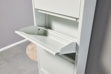 Schuhkipper >Bert< 5 Klappen, 10 paar Schuhe, in weiß, Metall  - 51x170x16cm (BxHxT)