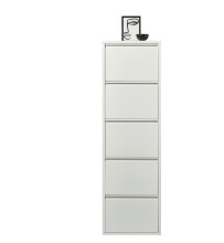 Schuhkipper >Bert< 5 Klappen, 10 paar Schuhe, in weiß, Metall  - 51x170x16cm (BxHxT)