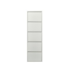 Schuhkipper >Bert< 5 Klappen, 10 paar Schuhe, in weiß, Metall  - 51x170x16cm (BxHxT)