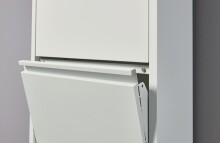 Schuhkipper >Bert< 5 Klappen, 10 paar Schuhe, in weiß, Metall  - 51x170x16cm (BxHxT)