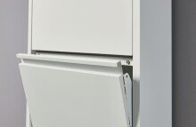 Schuhkipper >Bert< 5 Klappen, 10 paar Schuhe, in weiß, Metall  - 51x170x16cm (BxHxT)