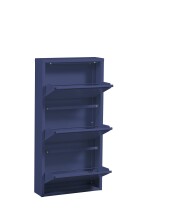 Schuhkipper >Bert< 3 Klappen, 6 paar Schuhe, in blau, Metall  - 51x104x16cm (BxHxT)