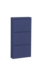 Schuhkipper >Bert< 3 Klappen, 6 paar Schuhe, in blau, Metall  - 51x104x16cm (BxHxT)