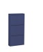 Schuhkipper >Bert< 3 Klappen, 6 paar Schuhe, in blau, Metall  - 51x104x16cm (BxHxT)