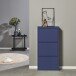 Schuhkipper >Bert< 3 Klappen, 6 paar Schuhe, in blau, Metall  - 51x104x16cm (BxHxT)
