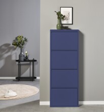 Schuhkipper >Bert< 4 Klappen, 8 paar Schuhe, in blau, Metall  - 51x137x16cm (BxHxT)