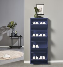 Schuhkipper >Bert< 4 Klappen, 8 paar Schuhe, in blau, Metall  - 51x137x16cm (BxHxT)