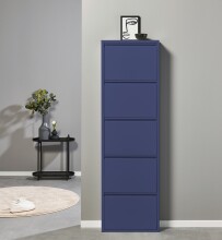 Schuhkipper >Bert< 5 Klappen, 10 paar Schuhe, in blau, Metall  - 51x170x16cm (BxHxT)