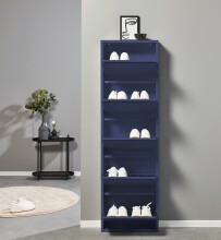 Schuhkipper >Bert< 5 Klappen, 10 paar Schuhe, in blau, Metall  - 51x170x16cm (BxHxT)