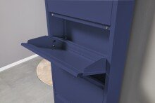 Schuhkipper >Bert< 5 Klappen, 10 paar Schuhe, in blau, Metall  - 51x170x16cm (BxHxT)