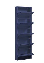 Schuhkipper >Bert< 5 Klappen, 10 paar Schuhe, in blau, Metall  - 51x170x16cm (BxHxT)