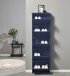 Schuhkipper >Bert< 5 Klappen, 10 paar Schuhe, in blau, Metall  - 51x170x16cm (BxHxT)
