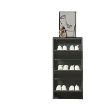 Schuhkipper >Bert< 3 Klappen, 6 paar Schuhe, in anthrazit, Metall - 51x104x16cm (BxHxT)