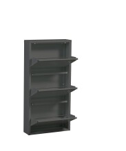 Schuhkipper >Bert< 3 Klappen, 6 paar Schuhe, in anthrazit, Metall - 51x104x16cm (BxHxT)