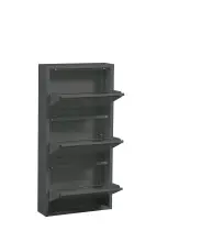 Schuhkipper >Bert< 3 Klappen, 6 paar Schuhe, in anthrazit, Metall - 51x104x16cm (BxHxT)