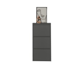 Schuhkipper >Bert< 3 Klappen, 6 paar Schuhe, in anthrazit, Metall - 51x104x16cm (BxHxT)