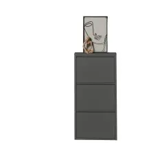Schuhkipper >Bert< 3 Klappen, 6 paar Schuhe, in anthrazit, Metall - 51x104x16cm (BxHxT)