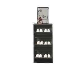 Schuhkipper >Bert< 3 Klappen, 6 paar Schuhe, in anthrazit, Metall - 51x104x16cm (BxHxT)