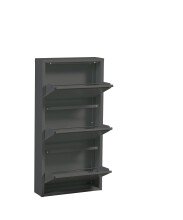 Schuhkipper >Bert< 3 Klappen, 6 paar Schuhe, in anthrazit, Metall - 51x104x16cm (BxHxT)