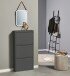 Schuhkipper >Bert< 3 Klappen, 6 paar Schuhe, in anthrazit, Metall - 51x104x16cm (BxHxT)