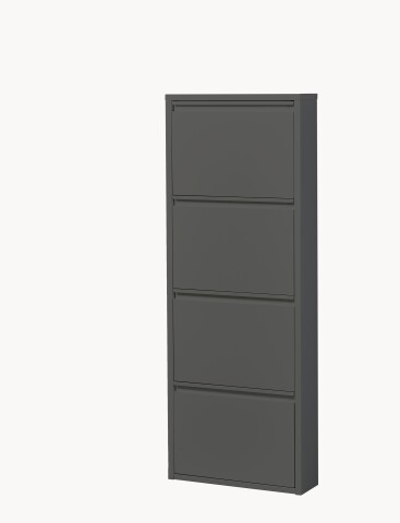 Schuhkipper >Bert< 4 Klappen, 8 paar Schuhe, in anthrazit, Metall - 51x137x16cm (BxHxT)