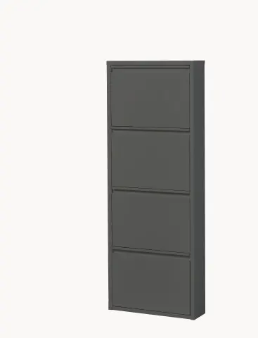 Schuhkipper >Bert< 4 Klappen, 8 paar Schuhe, in anthrazit, Metall - 51x137x16cm (BxHxT)