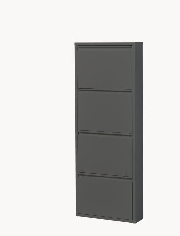 Schuhkipper >Bert< 4 Klappen, 8 paar Schuhe, in anthrazit, Metall - 51x137x16cm (BxHxT)