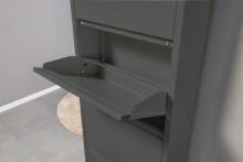 Schuhkipper >Bert< 4 Klappen, 8 paar Schuhe, in anthrazit, Metall - 51x137x16cm (BxHxT)