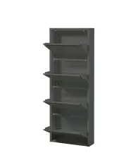 Schuhkipper >Bert< 4 Klappen, 8 paar Schuhe, in anthrazit, Metall - 51x137x16cm (BxHxT)