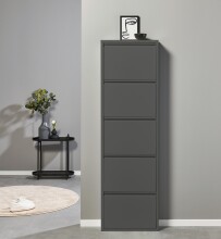 Schuhkipper >Bert< 5 Klappen, 10 paar Schuhe, in anthrazit, Metall - 51x170x16cm (BxHxT)