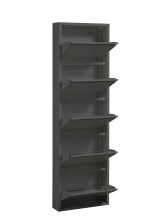 Schuhkipper >Bert< 5 Klappen, 10 paar Schuhe, in anthrazit, Metall - 51x170x16cm (BxHxT)
