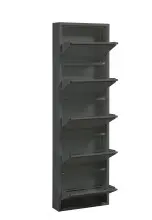 Schuhkipper >Bert< 5 Klappen, 10 paar Schuhe, in anthrazit, Metall - 51x170x16cm (BxHxT)