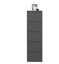 Schuhkipper >Bert< 5 Klappen, 10 paar Schuhe, in anthrazit, Metall - 51x170x16cm (BxHxT)