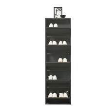 Schuhkipper >Bert< 5 Klappen, 10 paar Schuhe, in anthrazit, Metall - 51x170x16cm (BxHxT)